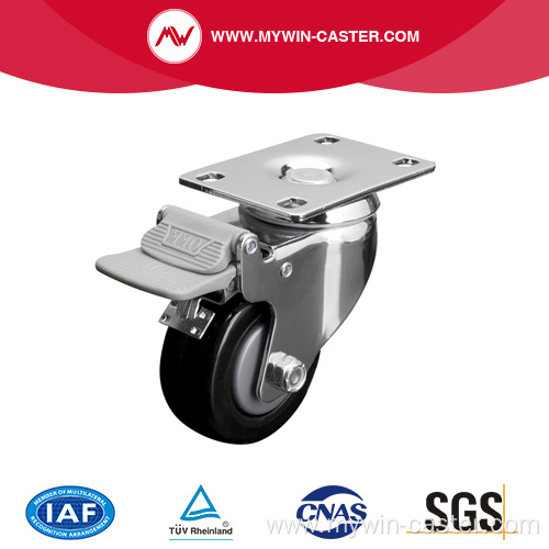 Medium 3 Inch 110Kg Plate Brake PU Caster